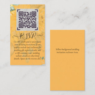 Cartão De Visita Detalhes do Casamento Código QR LeahG Inserir RSVP