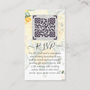 Cartão De Visita Detalhes do Casamento do Código QR LeahG Inserir p