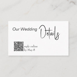 Cartão De Visita Detalhes do Nosso Casamento RSVP Orçamento do Casa