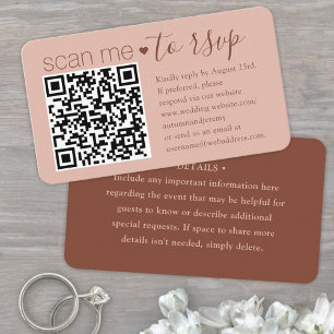 Cartão De Visita Detalhes do Terracotta e RSVP de Cores de 100 Paco