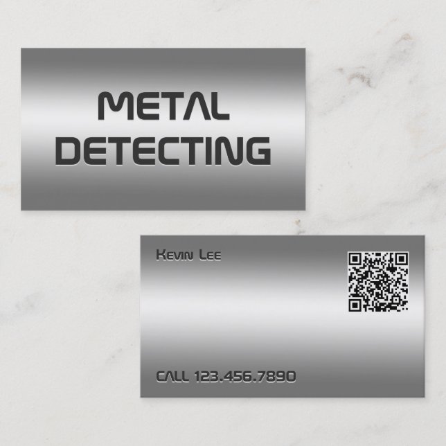 Cartão De Visita Detector de metal QR (Frente/Verso)