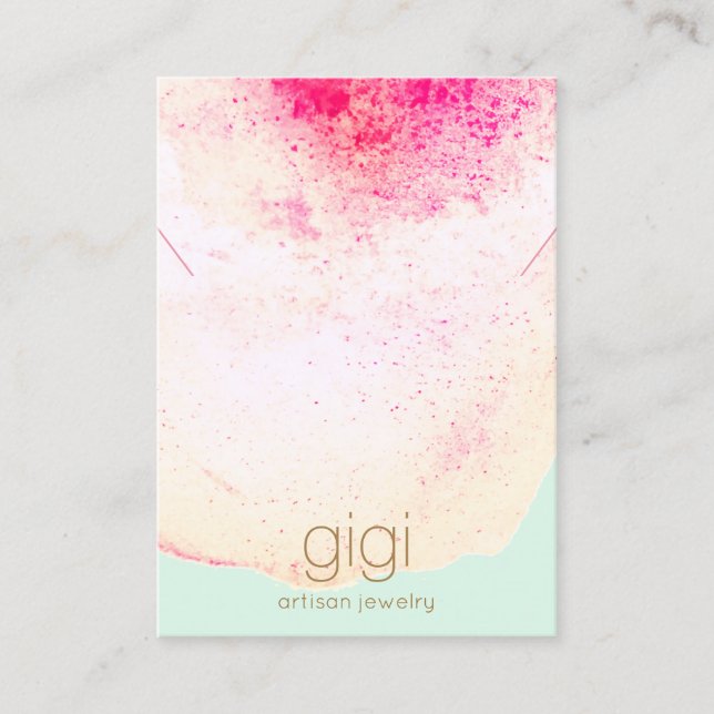 Cartão De Visita Detentor de Exibição de Colar de Aquarela Artístic (Frente)