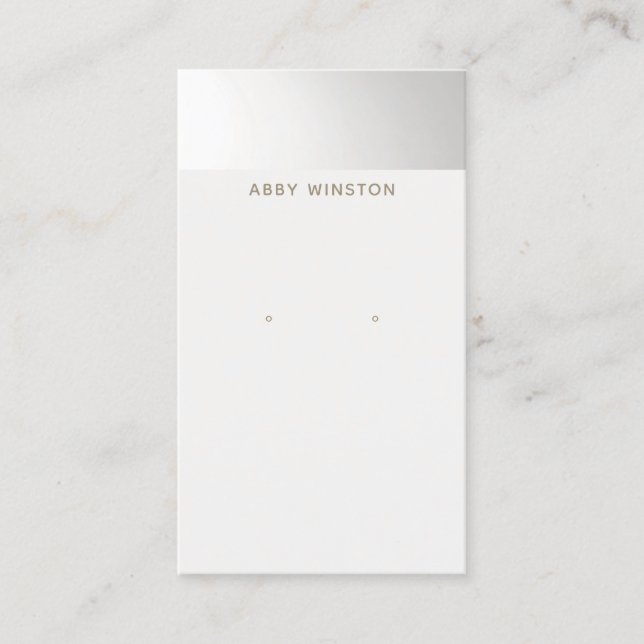 Cartão De Visita Detentor de Tela Mínima de Prata (Frente)