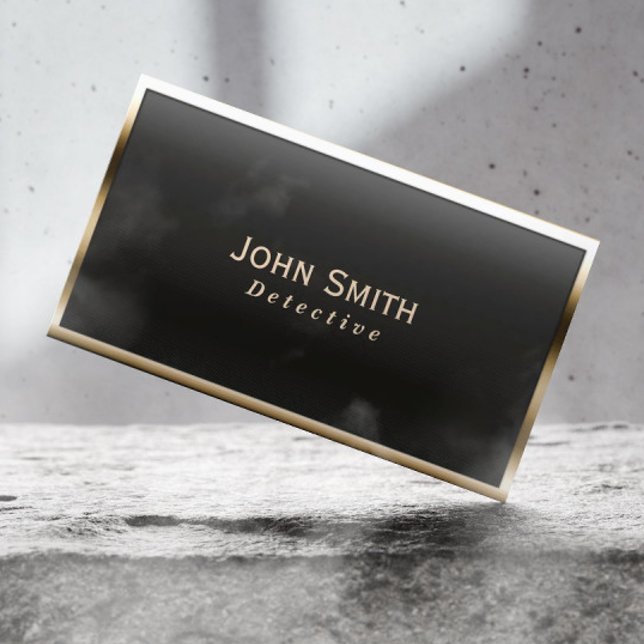 Cartão De Visita Detetive Real Dourado Border (Criador carregado)