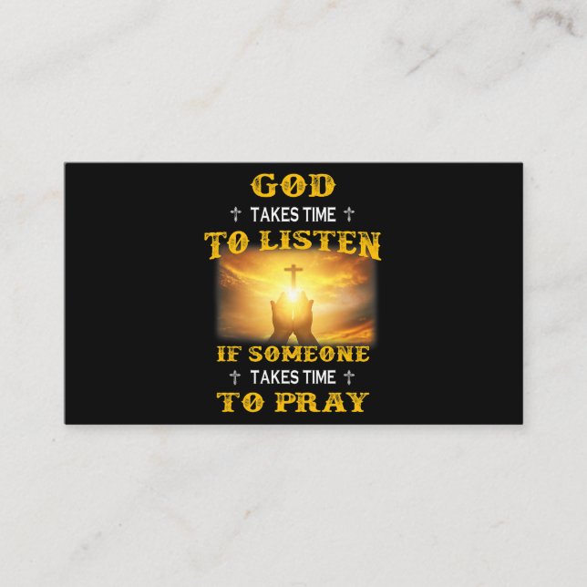 Cartão De Visita Deus Leva Tempo Para Ouvir Se Alguém Leva Tempo Pa (Frente)