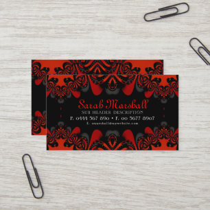 Cartão de Visita Deusa Tribal Gótica Vermelho+Pret