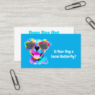 Cartão De Visita Dia Divertido dos Cães Personalizado Acampamento C