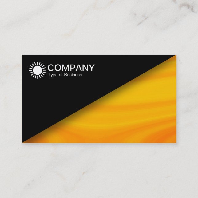 Cartão De Visita Diagonal V2 - Preto - Marble Laranja (Frente)