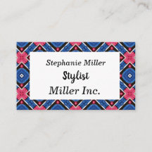 Diamante Azul e Branco e Círculos Vermelhos