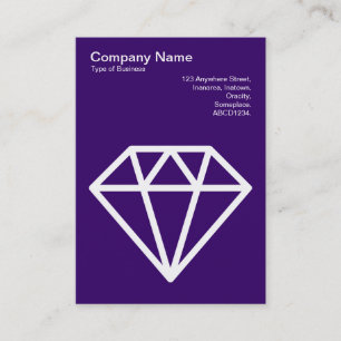 Cartão De Visita Diamante - Branco sobre o Roxo Profundo