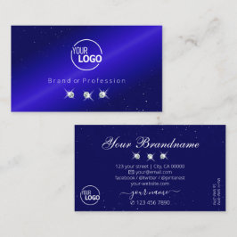 Cartão De Visita Diamantes azuis brilhantes com logotipo