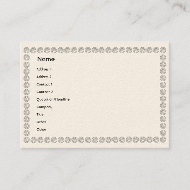 Cartão De Visita Diamantes brancos - carnudos (Frente)
