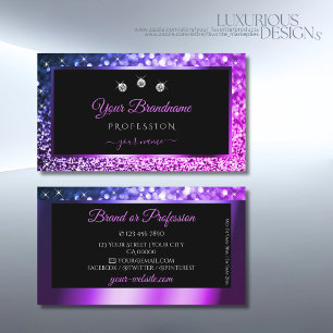 Cartão De Visita Diamantes Brilhantes de Ombre Puro, de Luxo, Rosa