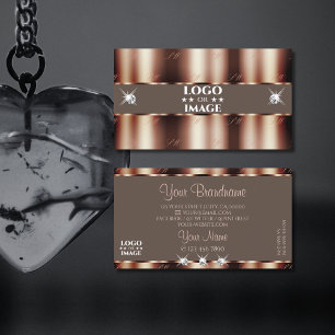 Cartão De Visita Diamantes castanhos Dourados do Rosa de luxo com l