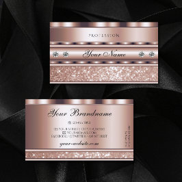 Cartão De Visita Diamantes de Estrelas Glamorosas de Brilho Dourado