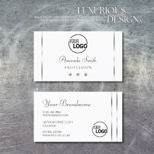 Cartão De Visita Diamantes de Sparkle de Decor Branco simples adici