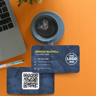 Cartão De Visita Diamantes Dourados azuis, CEO e fundador de luxo