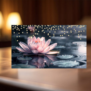 Cartão De Visita Diamantes Dourados Coloridos Azul Lotus Azul