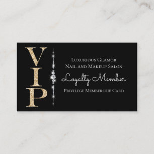 Cartão De Visita Diamantes Dourados Glamorous Lealdade VIP