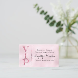 Cartão De Visita Diamantes Glamourosos Brilho Rosa Lealdade VIP