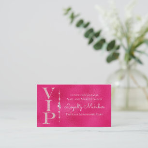 Cartão De Visita Diamantes Glamourosos Brilho Rosa Lealdade VIP