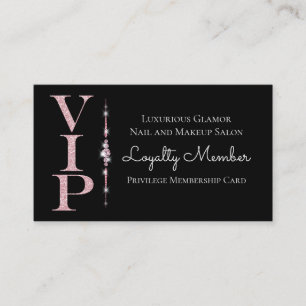Cartão De Visita Diamantes Glamourosos Pretos Brilho Rosa Lealdade