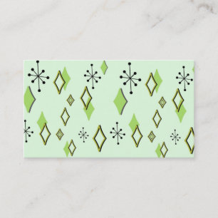 CARTÃO DE VISITA DIAMANTES RETROS & STARBURSTS: CENA VERDE