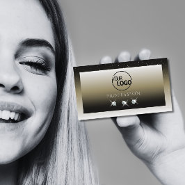 Cartão De Visita Diamantes Sparkle com gradiente Platinum Beige com