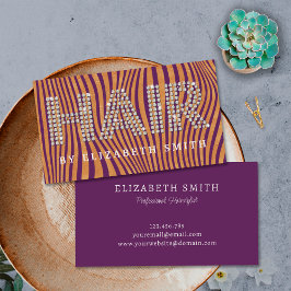 Cartão De Visita Diamond Dourado Plum Puro Hairdresser Hair Stylist