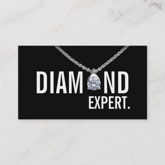 Cartão De Visita Diamond Expert Jewelry Dourado Silver (Frente)