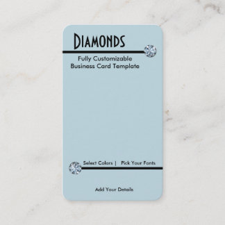 Cartão De Visita Diamond Jewelry - Logotipo Rhinestone Diamond