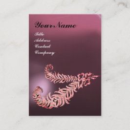 Cartão De Visita DIAMONER FEATHERS MONOGRAMA Rosa Violeta Roxo