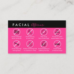 Cartão De Visita Dicas de cuidados posteriores ao tratamento facial