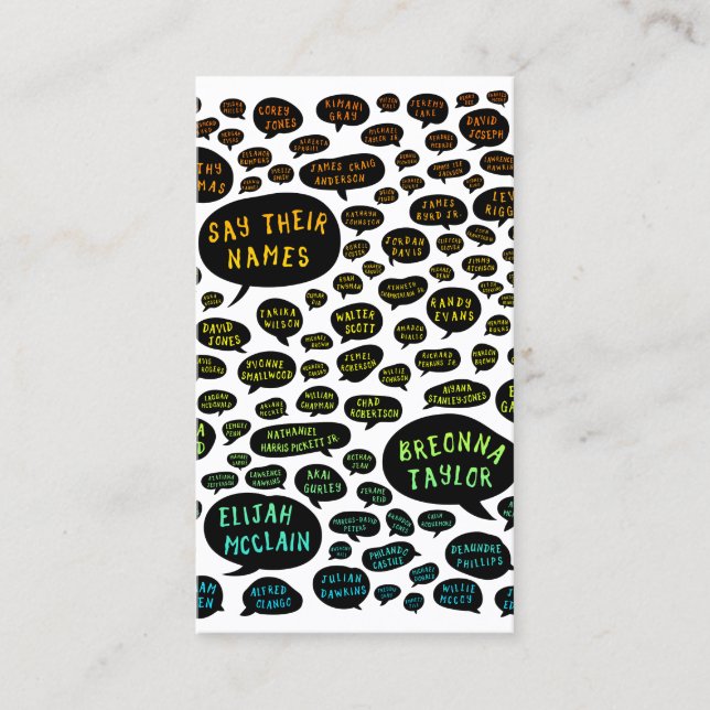 Cartão De Visita diga seus nomes arco-íris (Frente)