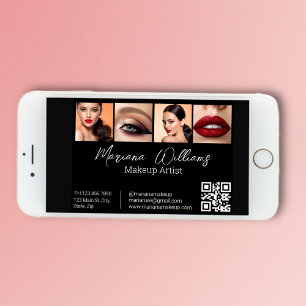 cartão de visita digital 4 fotos código qr cartão 
