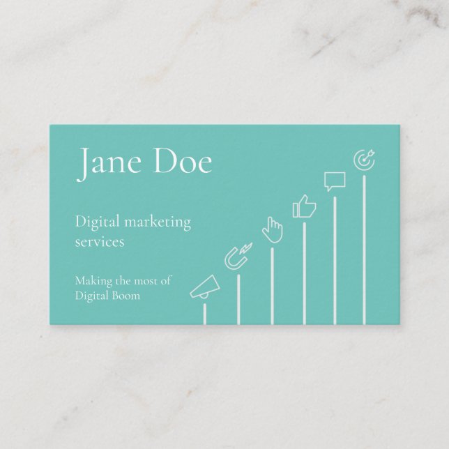 Cartão De Visita Digital Marketing Expert Business Card Template (Frente)