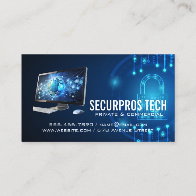 Cartão De Visita Digital Security | Cyber Tech | AI (Frente)