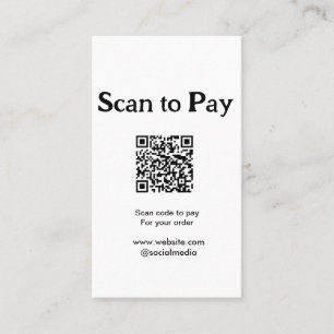 Cartão De Visita Digitalize para pagar pelo código QR do pedido adi