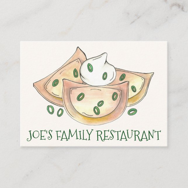 Cartão De Visita Diner Restaurante Polonês Dumplings Pierogies Comi (Frente)