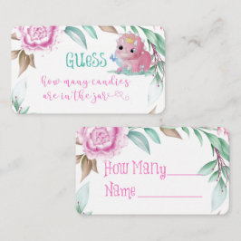 Cartão De Visita Dinossauro Rosa Princesa Quantas Canas Num Jar B