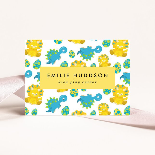 Cartão De Visita Dinossauros Bons, Kids Play Center, Centro de Ativ (Criador carregado)