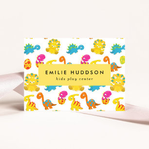 Cartão De Visita Dinossauros Bons, Kids Play Center, Centro de Ativ