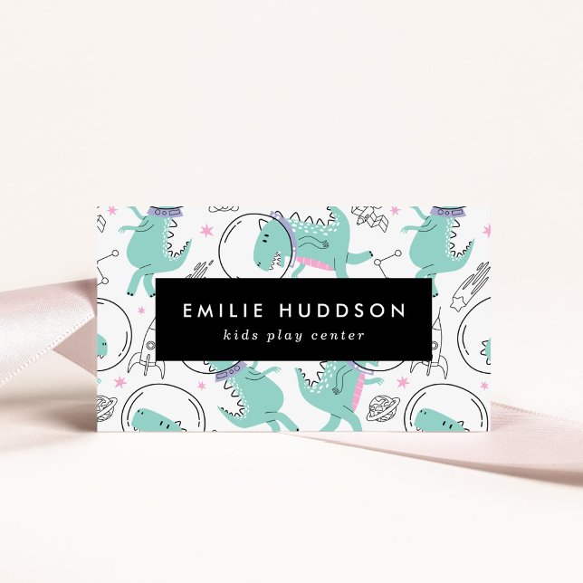 Cartão De Visita Dinossauros Espaciais, Kids Play Center, Centro de (Criador carregado)