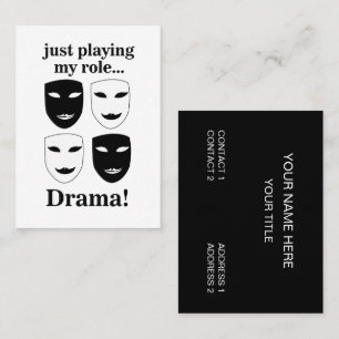 Cartão De Visita Diretor de Palco de Máscara de Teatro Reproduzindo