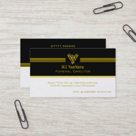 Cartão De Visita Diretor Funerário listras de ouro e Fênix ascensão