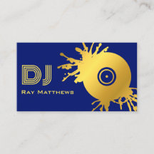 Disco de Música Dourada Azul Abstrato DJ