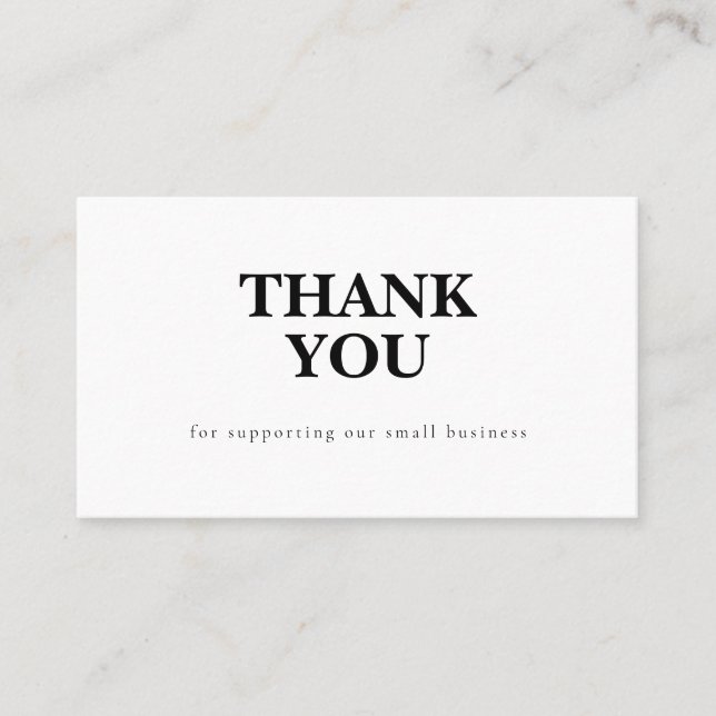 Cartão De Visita Discount Code Thank You Card Small Business (Frente)