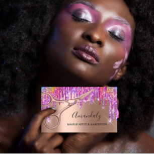 Cartão De Visita Dissipador de Rosa de tesoura Dourada de cabelos d