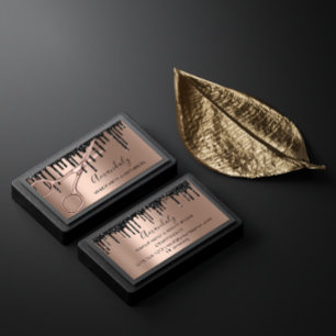 Cartão De Visita Dissipadores de tesoura Dourada Rosa de cabeleirei