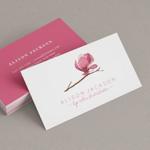 Cartão De Visita Distribuidor de cor de batom magnólia rosa empoeir